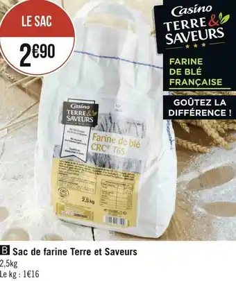 Géant Casino Terre et saveurs sac de farine offre