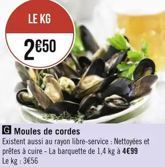 Géant Casino Moules de cordes offre