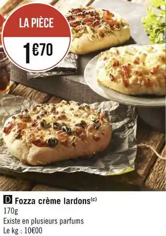 Géant Casino Fozza crème lardons offre