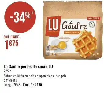 Géant Casino Lu la gaufre perles de sucre offre