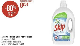 Géant Casino Skip lessive liquide active clean* offre