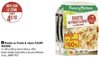 Géant Casino Fleury michon risotto au poulet & cèpes offre