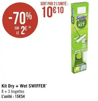 Géant Casino Swiffer kit dry + wet offre