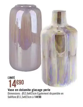 Géant Casino Vase en dolomite glacage perle offre