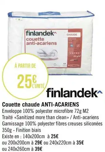 Géant Casino Couette chaude anti-acariens offre