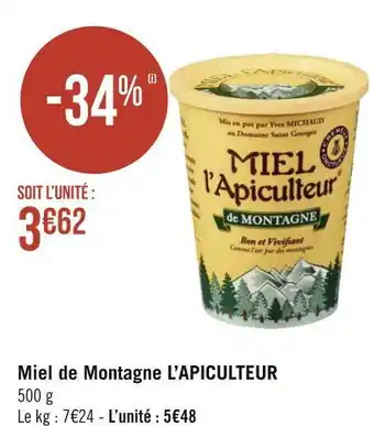 Géant Casino Miel l'apiculteur miel de montagne offre