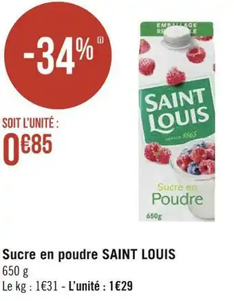Géant Casino Saint-louis sucre en poudre offre