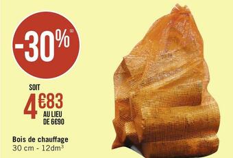 Géant Casino Bois de chauffage 30cm offre