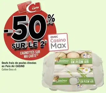 Géant Casino Casino oeufs frais de poules élevées en pein air offre