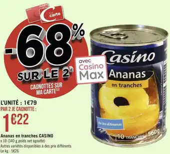 Géant Casino Casino ananas en tranches offre