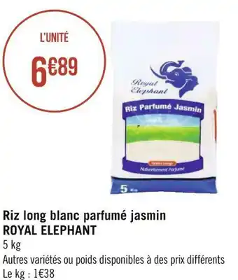Géant Casino Royal elephant riz long blanc parfumé jasmin offre