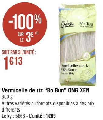 Géant Casino Ong xen vermicelle de riz “bo bun” offre