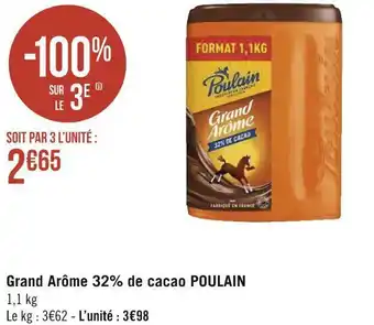 Géant Casino Poulain grand arôme 32% de cacao offre