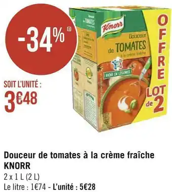 Knorr douceur de tomates à la crème fraîche