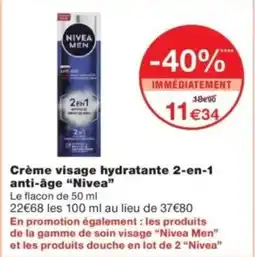 Monop' Crème visage hydratante 2-en-1 anti-âge nivea offre