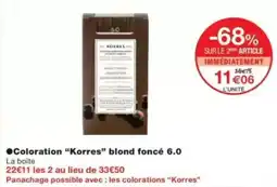 Monop' Coloration korres blond foncé 6.0 offre