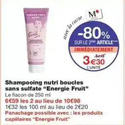Monop' Shampooing nutri boucles sans sulfate energie fruit offre