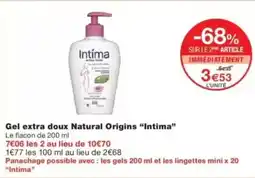 Monop' Gel extra doux natural origins intima offre