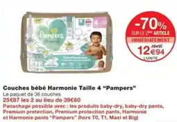 Monop' Couches bébé harmonie taille 4 pampers offre