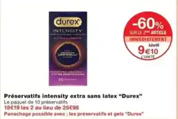 Monop' Préservatifs intensity extra sans latex durex offre