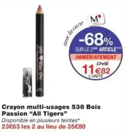Monop' Crayon multi-usages 538 bois passion all tigers offre