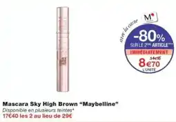 Monop' Mascara sky high brown maybelline offre