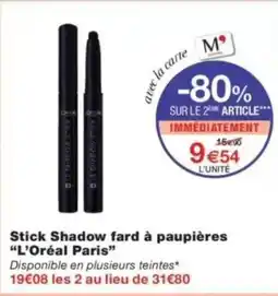 Monop' Stick shadow fard à paupières l'oréal paris offre