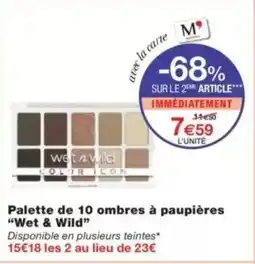 Monop' Palette de 10 ombres à paupières wet & wild offre