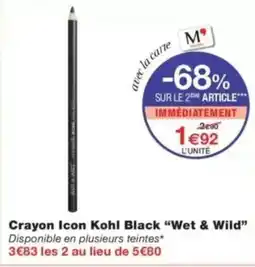 Monop' Crayon Icon Kohl Black Wet & Wild offre