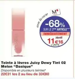 Monop' Teinte à lèvres juicy dewy tint 02 melon dasique offre