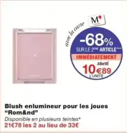 Monop' Blush enlumineur pour les joues rom & nd offre