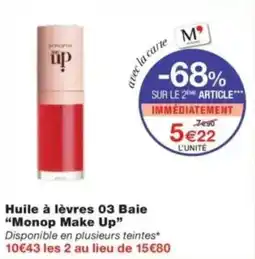 Monop' Huile à lèvres 03 baie monop make up offre