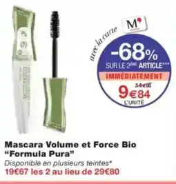 Monop' Mascara volume et force bio formula pura offre