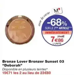 Monop' Bronze lover bronzer sunset 03 deborah offre