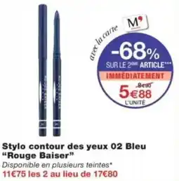 Monop' Stylo contour des yeux 02 bleu rouge baiser offre