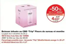Monop' Boisson infusée au CBD Trip Fleurs de sureau et menthe offre