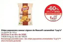 Monop' Chips paysannes saveur oignon de roscoff caramélisé lay's offre