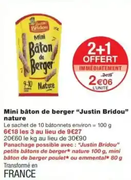 Monop' Mini bâton de berger justin bridou nature offre