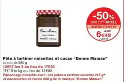 Monop' Pâte à tartiner noisettes et cacao bonne maman offre
