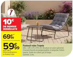 Carrefour Drive Dim - fauteuil relax tropéa offre