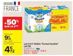 Carrefour Market Lait U.H.T VitaVie Format Familial offre
