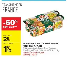 Carrefour Yaourts aux fruits Offre découverte PANIER DE YOPLAIT offre