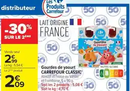 Carrefour Gourdes de yaourt CARREFOUR CLASSIC' offre