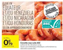 Carrefour Crevette rose cuite ASC offre