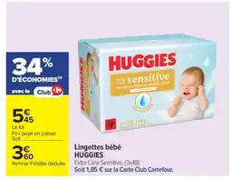 Carrefour LINGETTES BÉBÉ “HUGGIES” offre