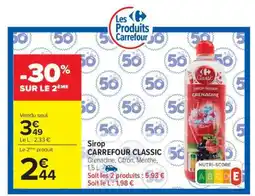 Carrefour Sirop CARREFOUR CLASSIC offre