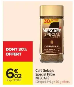 Carrefour Café Soluble Spécial Filtre Nescafé offre