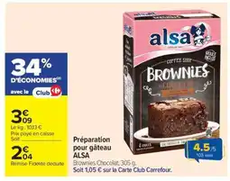 Carrefour Préparation pour gâteau Alsa offre