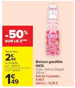 Carrefour Boisson gazéifiée HATA offre