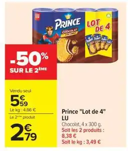 Carrefour Prince Lot de 4 offre